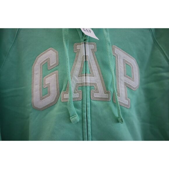 GAP 870256-16 Women’s Sz S Aloe Global Green Logo Full Zip Fleece Hoodie - Picture 5 of 7